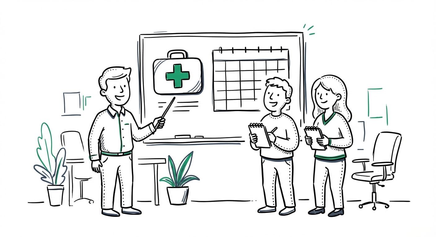 Brisbane workplace team completing practical first aid training session